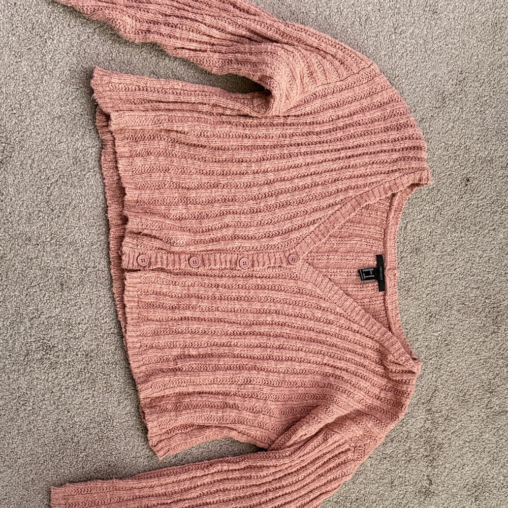 Forever 21 Ribbed Pink Cardigan